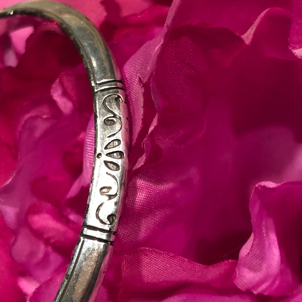 Brighton Scroll Design Silver Tone Thin Bangle Br… - image 4